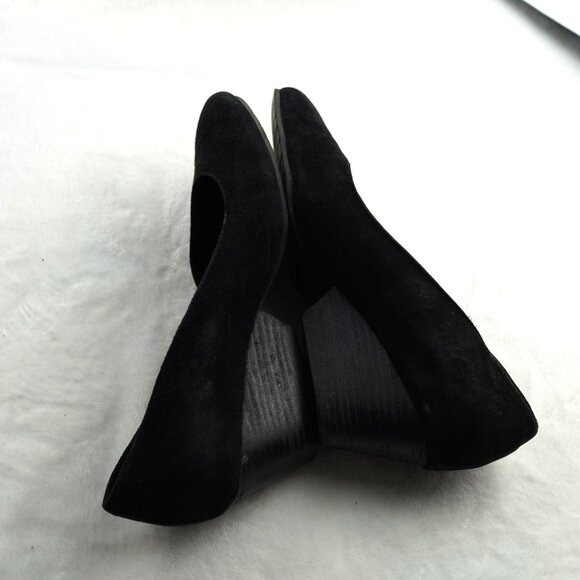 Eileen Fisher Black‎ Suede D'Orsay Block Heel Pumps Size 7.5 - Picture 6 of 9